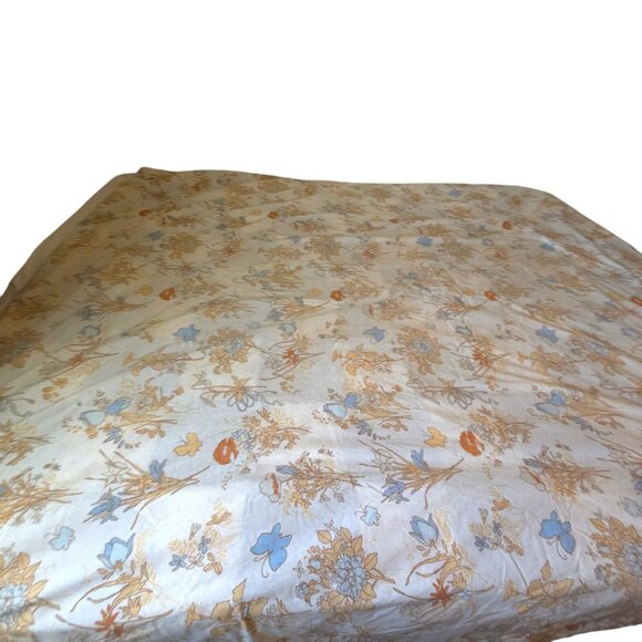 Vtg 70s Denim Blue Jeans Patchwork Crazy Quilt Pockets Labels Butterfly F/Queen - Picture 10 of 16